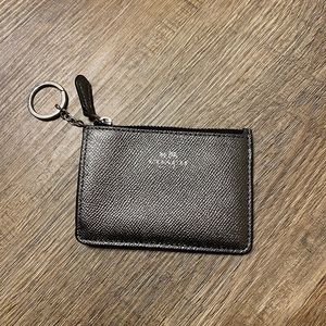 Silver metallic Coach Key Card Holder